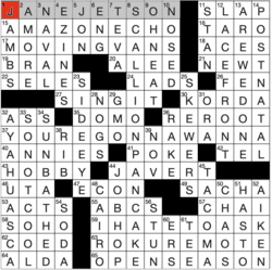 Answer grid for Los Angeles Times crossword 1/31/26 by Mark Axel